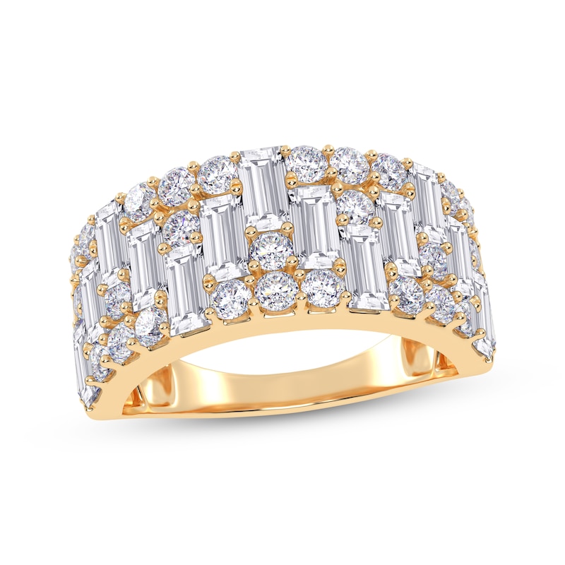 Main Image 1 of Lab-Grown Diamonds by KAY Baguette & Round-Cut Ring 2 ct tw 14K Yellow Gold