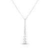 Thumbnail Image 1 of Lab-Grown Diamonds by KAY Diamond Graduated Drop Necklace 1/2 ct tw 14K White Gold 18&quot;