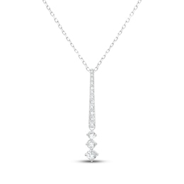 KAY Lab-Grown Diamonds Diamond Graduated Drop Necklace 1/2 ct tw 14K White Gold 18&quot;