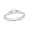 Thumbnail Image 1 of Memories Moments Magic Round-Cut Lab-Grown Diamond Three-Stone Engagement Ring 3/4 ct tw 14K White Gold