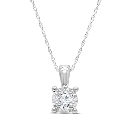 Radiant Reflections Diamond Necklace 1/10 ct tw Round-cut Sterling Silver 18&quot; (J/I3)