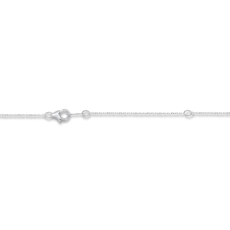 Main Image 4 of Solitaire Diamond Necklace 1 ct tw Round-cut 14K White Gold 18&quot; (I/I2)