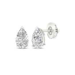 KAY Lab-Grown Diamonds Pear-Shaped Solitaire Stud Earrings 1 ct tw 14K White Gold (F/SI2)