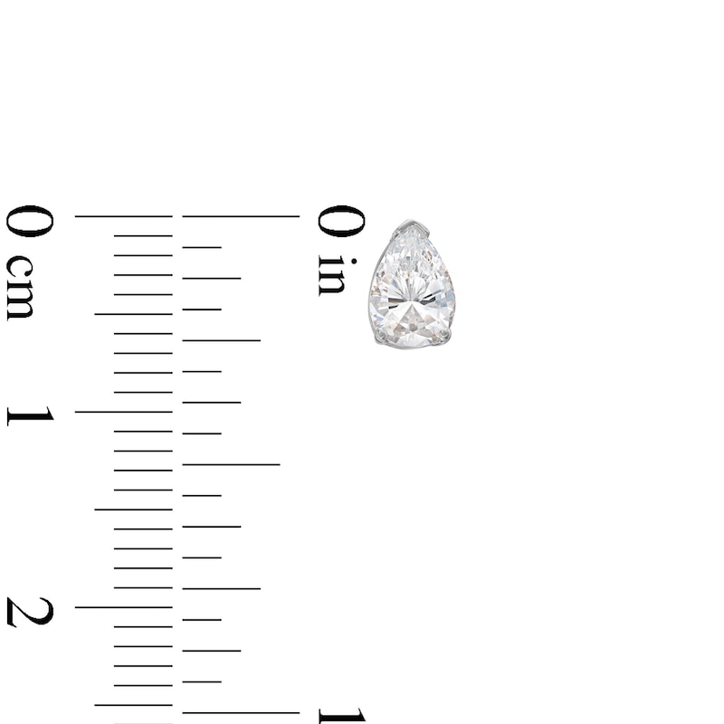 Main Image 6 of Lab-Grown Diamonds by KAY Pear-Shaped Solitaire Stud Earrings 1 ct tw 14K White Gold (F/SI2)