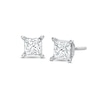 Thumbnail Image 1 of Diamond Solitaire Stud Earrings 3/4 ct tw Princess-cut 14K White Gold (I/I1)