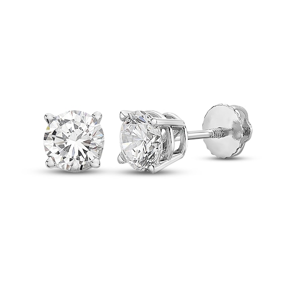Certified Diamond Earrings 1-1/5 ct tw Round-cut 14K White Gold (I/I1)
