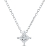 Thumbnail Image 1 of Lab-Grown Diamonds by KAY Solitaire Diamond Necklace 1/2 ct tw Princess-cut 14K White Gold 19&quot; (F/VS2)