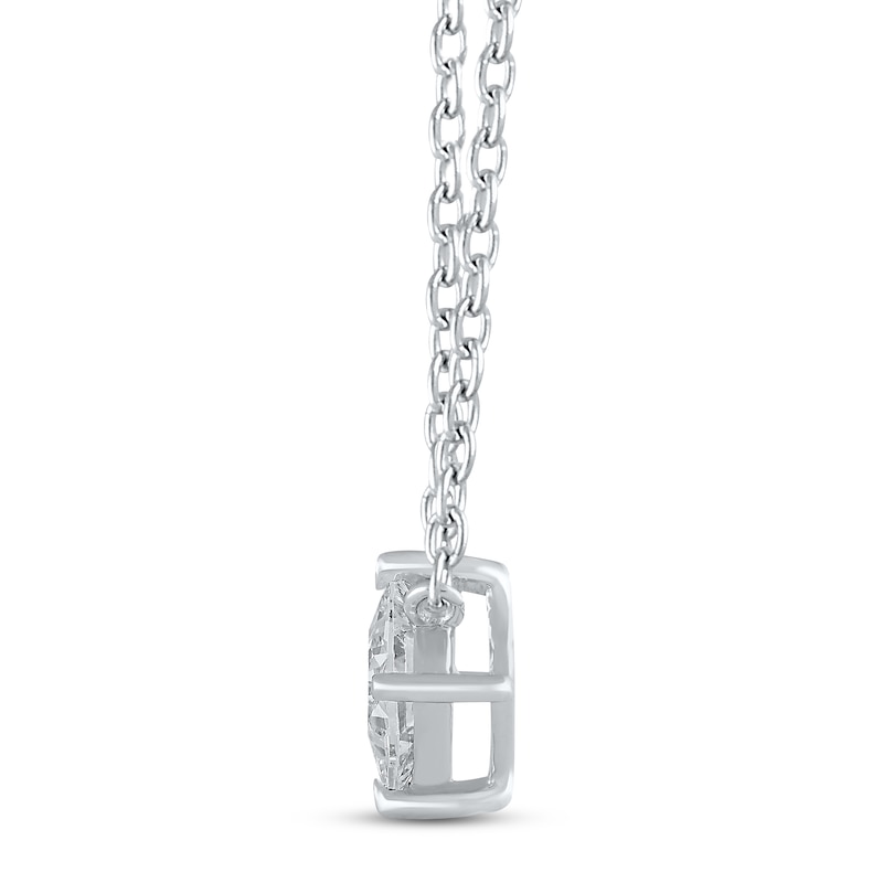 Main Image 2 of Lab-Grown Diamonds by KAY Solitaire Diamond Necklace 1/2 ct tw Princess-cut 14K White Gold 19&quot; (F/VS2)