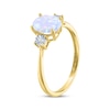 Thumbnail Image 1 of Oval-Cut Lab-Created Opal & Diamond Ring 10K Yellow Gold