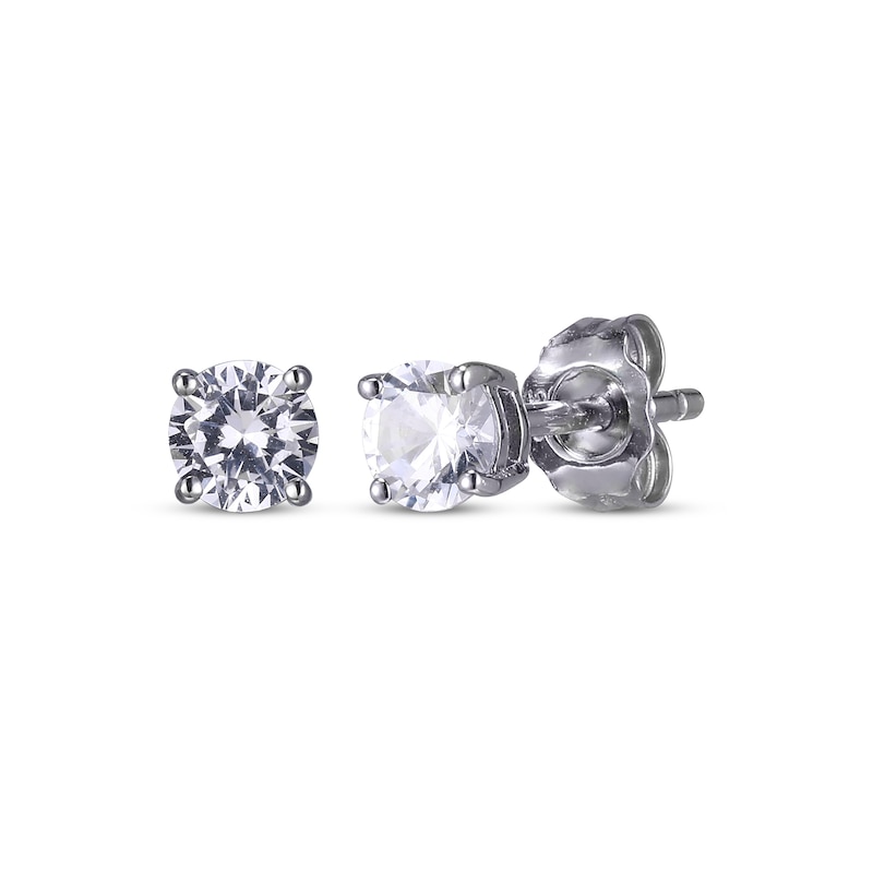 Round-Cut White Lab-Created Sapphire Stud Earrings Gift Set Sterling Silver