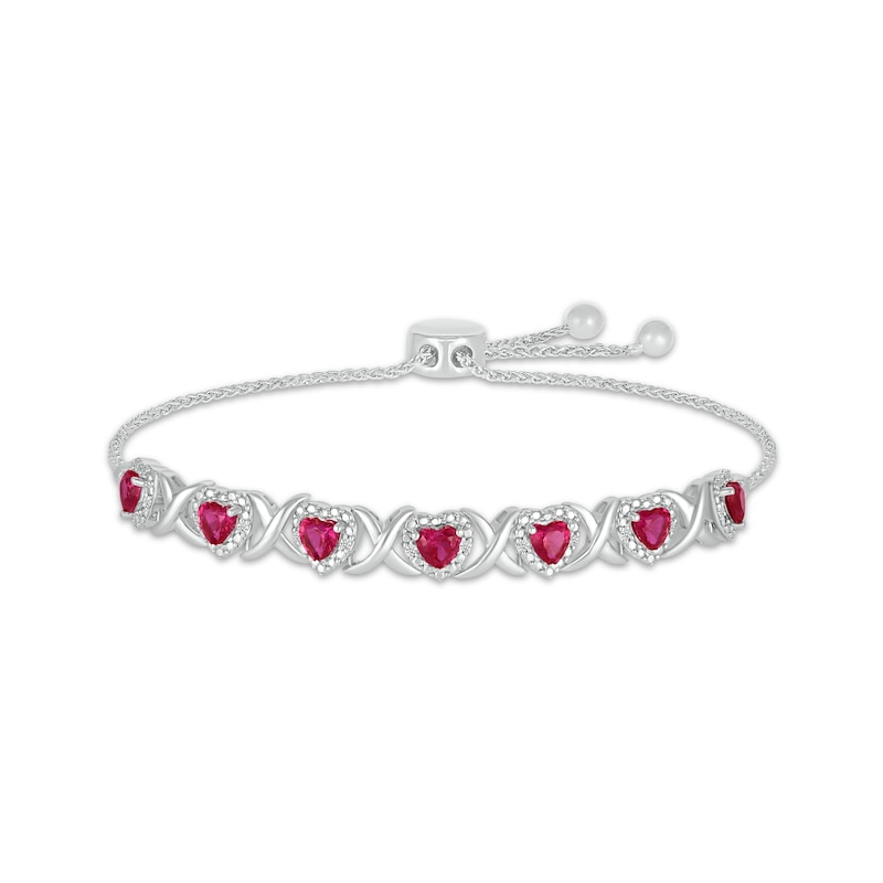 Pavé Heart Bracelet with Cubic Zirconia, Sterling silver