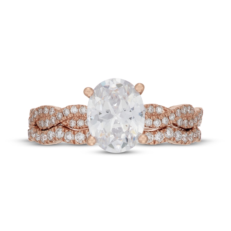 Main Image 3 of Neil Lane Artistry Oval-Cut Lab-Grown Diamond Bridal Set 1-7/8 ct tw 14K Rose Gold