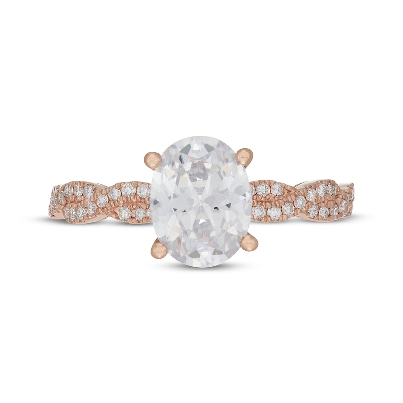 Main Image 3 of Neil Lane Artistry Oval-Cut Lab-Created Diamond Engagement Ring 1-3/4 ct tw 14K Rose Gold