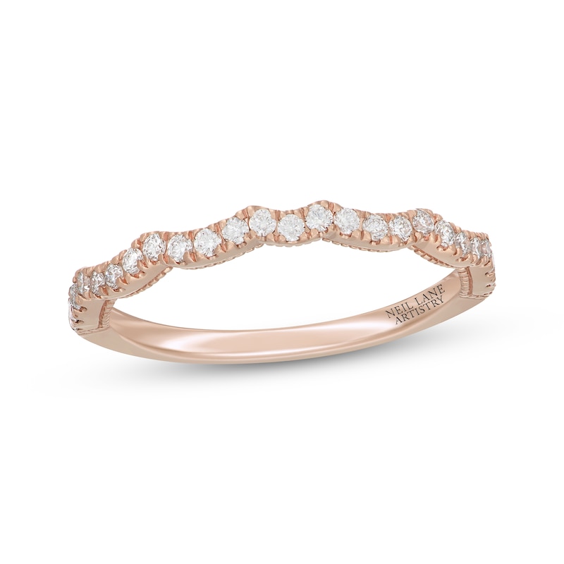 Main Image 7 of Neil Lane Artistry Lab-Grown Diamond Scalloped Wedding Band 1/4 ct tw 14K Rose Gold