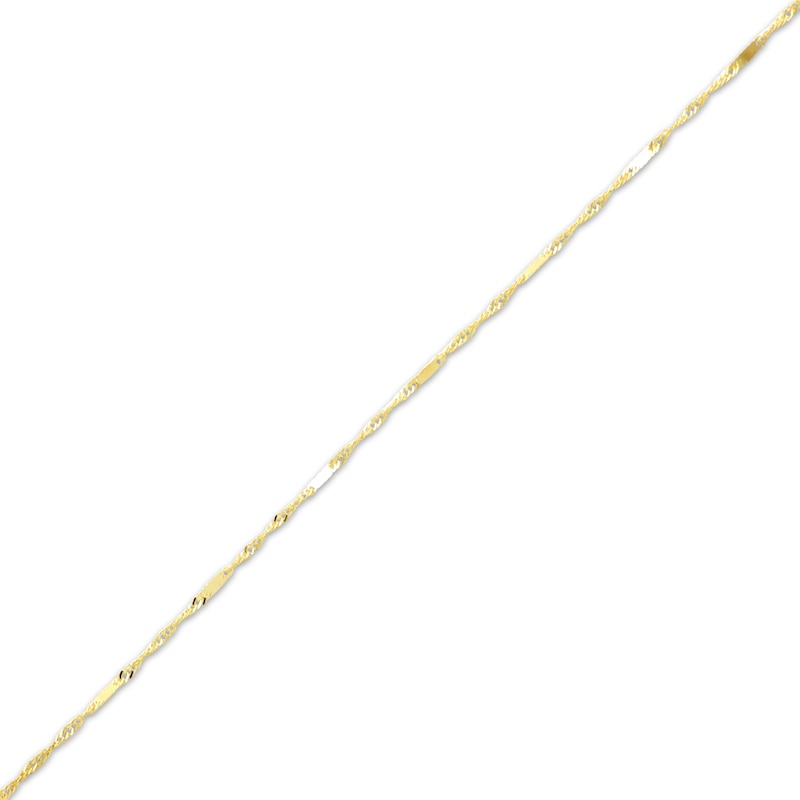 Diamond-Cut Solid Singapore Chain Necklace 1.7mm 14K Yellow Gold 20"