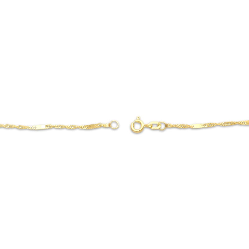 Diamond-Cut Solid Singapore Chain Necklace 1.7mm 14K Yellow Gold 20"