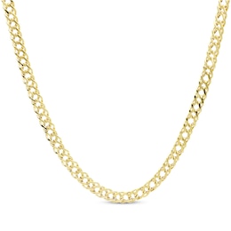 Semi-Solid Double-Curb Chain Necklace 4.7mm 14K Yellow Gold 22&quot;