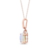 Thumbnail Image 1 of Oval-Cut Opal & Diamond Accent Necklace 10K Rose Gold 18"
