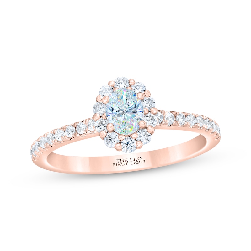 Main Image 1 of THE LEO First Light Diamond Oval-Cut Engagement Ring 3/4 ct tw 14K Rose Gold