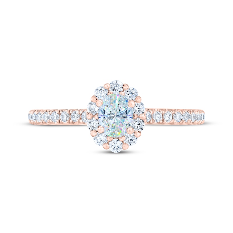 Main Image 3 of THE LEO First Light Diamond Oval-Cut Engagement Ring 3/4 ct tw 14K Rose Gold