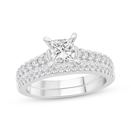 Diamond Princess-cut Bridal Set 1-1/6 ct tw 14K White Gold