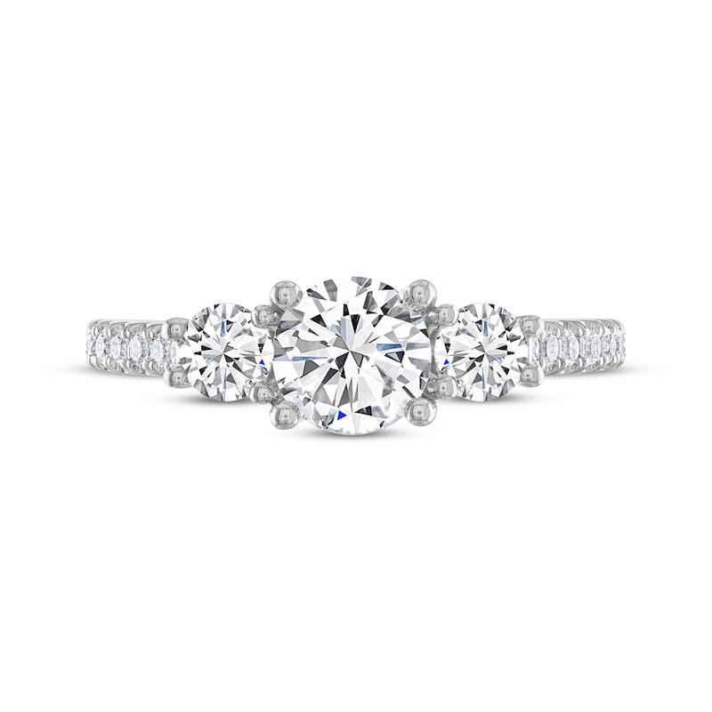 Main Image 3 of THE LEO Diamond Round-Cut Three-Stone Engagement Ring 1-5/8 ct tw 14K White Gold