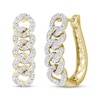 Thumbnail Image 1 of Diamond Chain Link Oval Hoop Earrings 1/2 ct tw 10K Yellow Gold