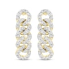 Thumbnail Image 2 of Diamond Chain Link Oval Hoop Earrings 1/2 ct tw 10K Yellow Gold