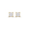 Thumbnail Image 2 of Lab-Created Diamonds by KAY Princess-Cut Solitaire Stud Earrings 1/2 ct tw 14K Yellow Gold (F/VS2)