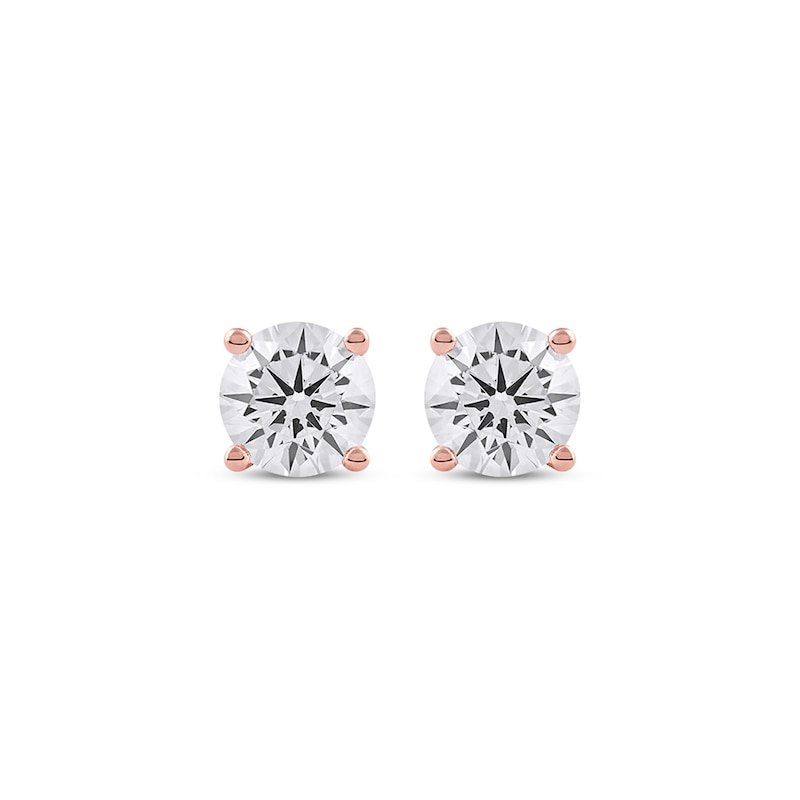 Main Image 2 of Lab-Grown Diamonds by KAY Round-Cut Solitaire Stud Earrings 1-1/2 ct tw 14K Rose Gold (F/VS2)