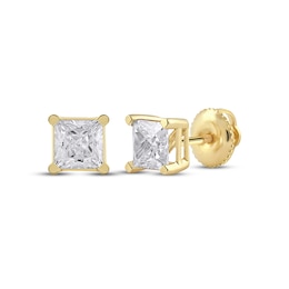 Lab-Created Diamonds by KAY Princess-Cut Solitaire Stud Earrings 1-1/2 ct tw 14K Yellow Gold (F/VS2)