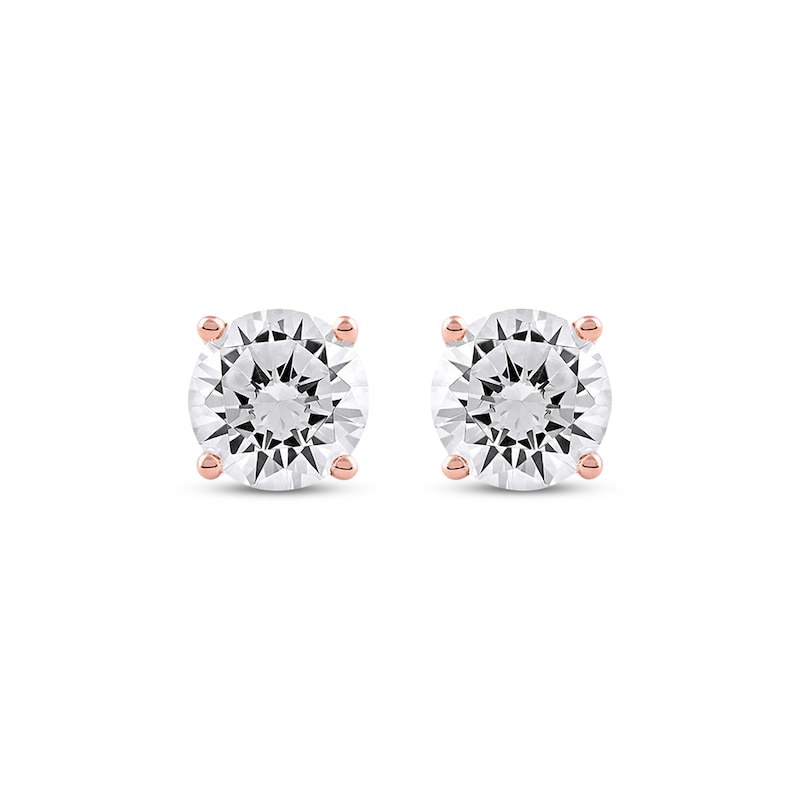 Main Image 2 of Lab-Grown Diamonds by KAY Round-Cut Solitaire Stud Earrings 2 ct tw 14K Rose Gold (F/VS2)