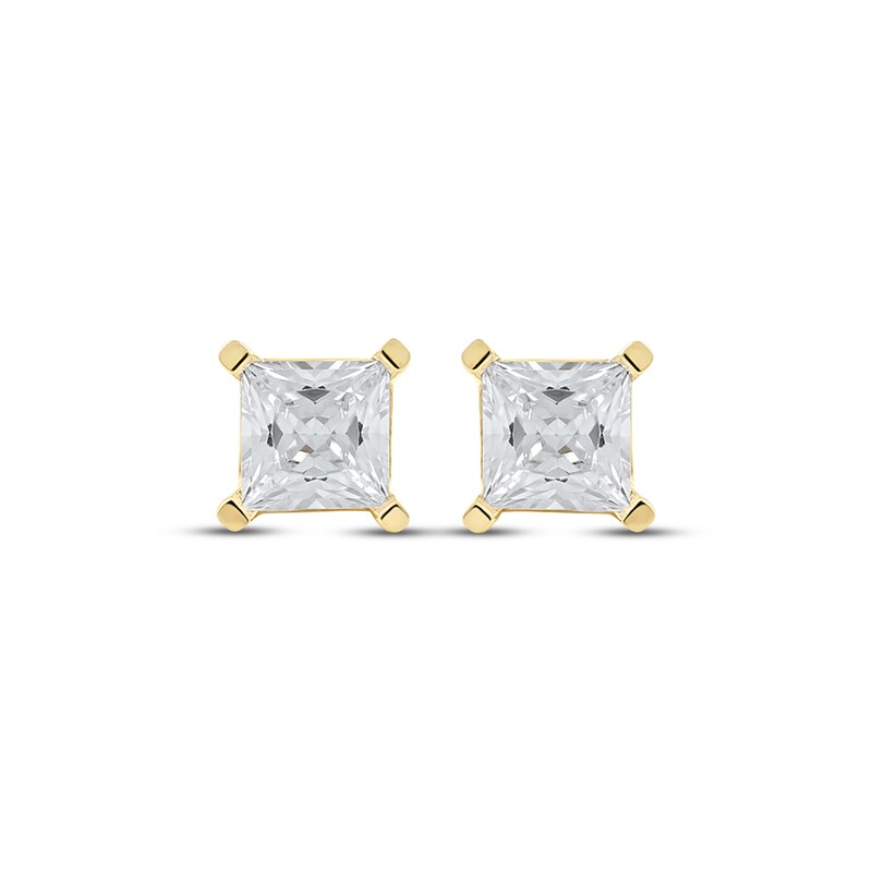 Lab-Created Diamonds by KAY Princess-Cut Solitaire Stud Earrings 2 ct tw 14K Yellow Gold (F/VS2)