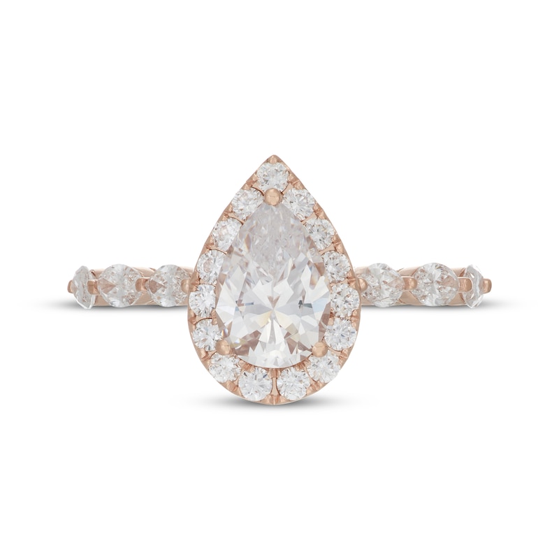 Neil Lane Artistry Pear-Shaped Lab-Created Diamond Engagement Ring 2 ct tw 14K Rose Gold