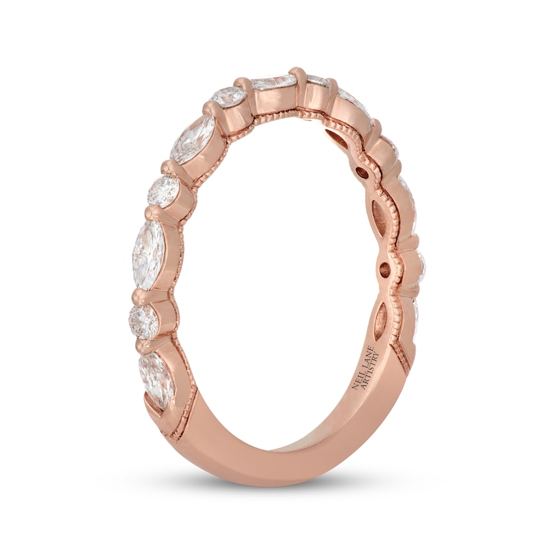 Main Image 2 of Neil Lane Artistry Marquise & Round-Cut Lab-Created Diamond Anniversary Ring 3/4 ct tw 14K Rose Gold