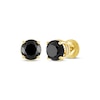 Thumbnail Image 1 of Round-Cut Black Diamond Solitaire Stud Earrings 3 ct tw 14K Yellow Gold (I3)