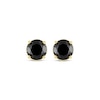 Thumbnail Image 2 of Round-Cut Black Diamond Solitaire Stud Earrings 3 ct tw 14K Yellow Gold (I3)