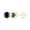 Thumbnail Image 3 of Round-Cut Black Diamond Solitaire Stud Earrings 3 ct tw 14K Yellow Gold (I3)