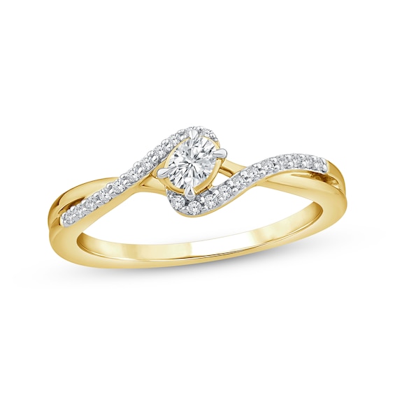 Adore Oval-Cut Diamond Bypass Engagement Ring 1/4 ct tw 10K Yellow Gold