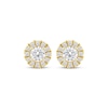 Thumbnail Image 1 of Lab-Grown Diamonds by KAY Halo Stud Earrings 1/2 ct tw 14K Yellow Gold