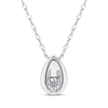 Thumbnail Image 1 of Diamond Solitaire Teardrop Necklace 1/20 ct tw 14K White Gold 18&quot; (I/I2)