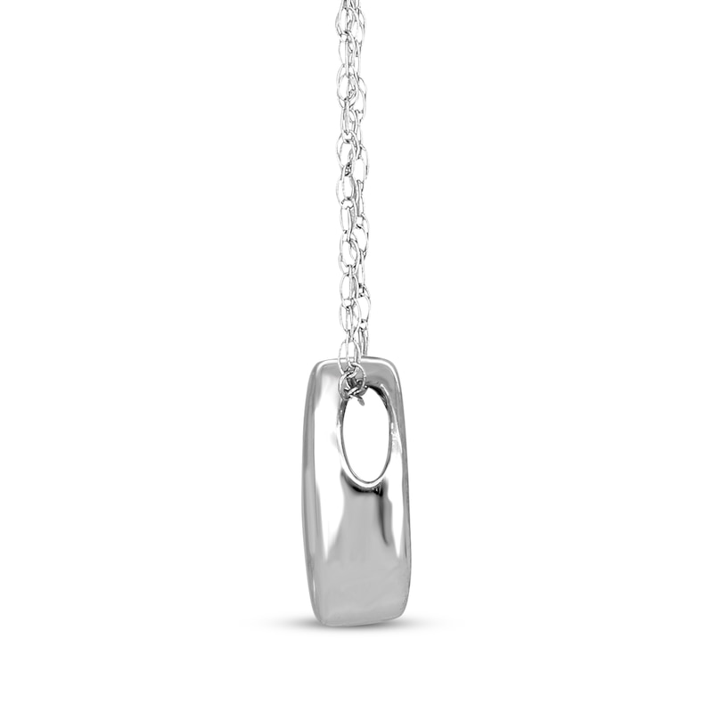 Main Image 2 of Diamond Solitaire Teardrop Necklace 1/20 ct tw 14K White Gold 18&quot; (I/I2)