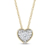 Thumbnail Image 1 of Round-Cut Diamond Solitaire Heart Frame Necklace 1/8 ct tw 10K Yellow Gold 18&quot; (I/I3)