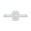 Thumbnail Image 3 of Emerald-Cut Diamond Halo Engagement Ring 3/4 ct tw 14K White Gold