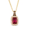 Thumbnail Image 0 of Le Vian Cushion-Cut Rhodolite Garnet Necklace 1/5 ct tw Diamonds 14K Honey Gold 19"