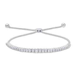 Diamond Bolo Line Bracelet 1/2 ct tw 10K White Gold