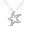 Thumbnail Image 1 of Diamond Accent Starfish Outline Necklace Sterling Silver 18&quot;