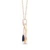 Thumbnail Image 2 of Pear Shaped Natural Blue Sapphire & Diamond Twist Necklace 1/20 ct tw 10K Yellow Gold 18&quot;