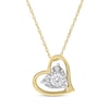 Thumbnail Image 0 of Radiant Reflections Diamond Solitaire Heart Necklace 1/5 ct tw 10K Yellow Gold (I/I3) 18"