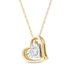 Thumbnail Image 1 of Radiant Reflections Diamond Solitaire Heart Necklace 1/5 ct tw 10K Yellow Gold (I/I3) 18"